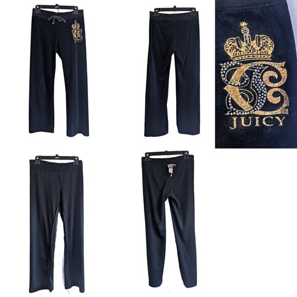 Vtg Y2K JUICY COUTURE 3-pc Velour Tracksuit Matching Set + Bag Top L Pants SP - Picture 6 of 12